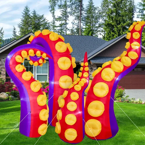 Vista 23 de Max Fun 7FT Halloween Inflatables Pumpkin Decorations with LED Build-in Halloween Yard Decoration Blow Up Inflatables for Outdoor Indoor Garden Lawn