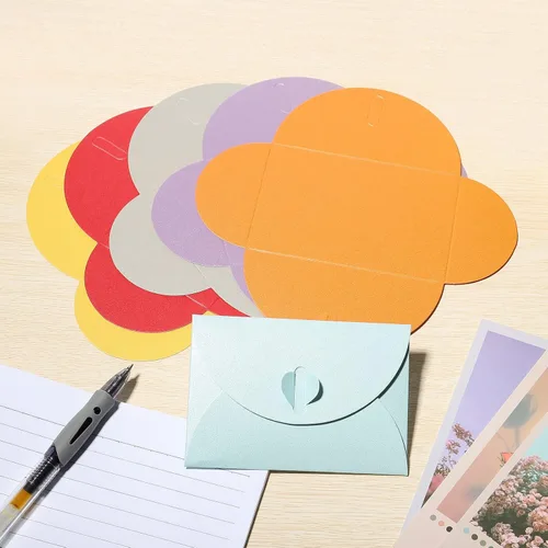 Vista 5 de PATIKIL Mini sobres, paquete de 20 unidades con cierre de corazón, almacenamiento de artículos pequeños, lindo tarjetero para boda, fiesta