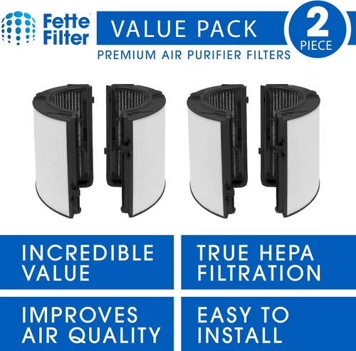 Vista 2 de Fette Filter - 2 filtros Premium Combi 360 Glass True Hepa Compatible con Dyson Pure Air Purfier Modelo PH01 PH02 PH03 PH3A PH04 TP06 HP06 TP07 HP07