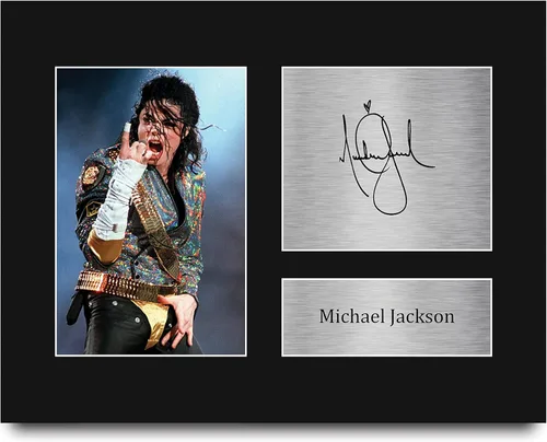 HWC Trading USL Michael Jackson Gifts - Imagen de autógrafo firmada impresa para fanáticos de recuerdos musicales, tamaño carta de EE. UU