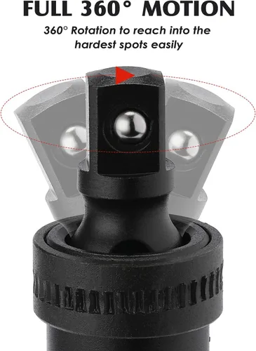 Vista 5 de MIXPOWER Juego maestro de llaves de impacto profundo de 38 piezas de 1/2 pulgada con mango de trinquete de liberación rápida de 10 pulgadas