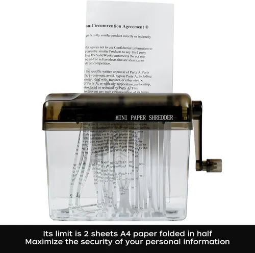 Vista 3 de JIKIOU Mini trituradora de mano portátil trituradora de papel manual trituradora de documentos herramienta de corte de papel para el hogar oficina