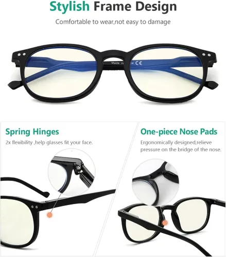 Vista 3 de Eyekepper Gafas de lectura con bloqueo de luz azul para hombres y mujeres lectores vintage