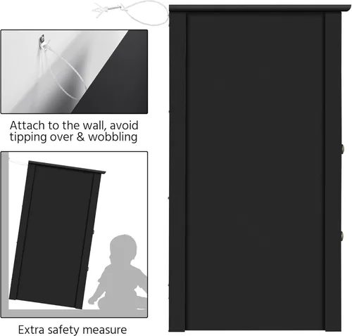 Vista 5 de Yaheetech Juego de 2 mesitas de noche, mesitas de noche de madera con 2 cajones y compartimento, 2 piezas de mesita de noche alta para dormitorio