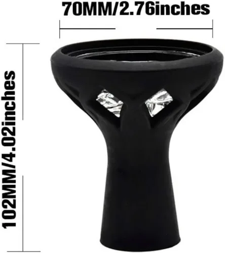 Vista 4 de Cachimba Bowl Cabeza de Silicona para Cachimba Tazón de Tabaco Tazón de Silicona con Sistema de Gestión de Calor con Tapa de Acero, Resistente al