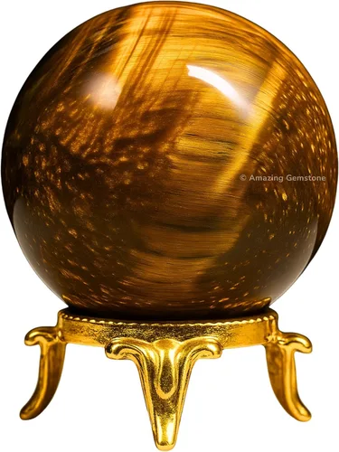 Vista 38 de Amazing Gemstone Bola de cristal de Yaxaita con soporte, bolas de meditación de esfera de cristal de 1.5 pulgadas para brujería y bolas decorativas
