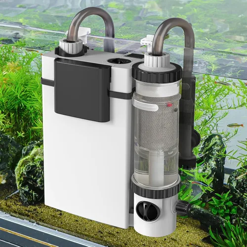 Hygger - Filtro de acuario silencioso colgante en la parte trasera de 5-30 galones, filtro de cartucho para pecera pequeña con espuma de skimmer de