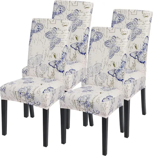 Vista 58 de SearchI Juego de 2 fundas elásticas para sillas Parsons de comedor, fundas elásticas con estampado de elastano, extraíbles, lavables, fundas