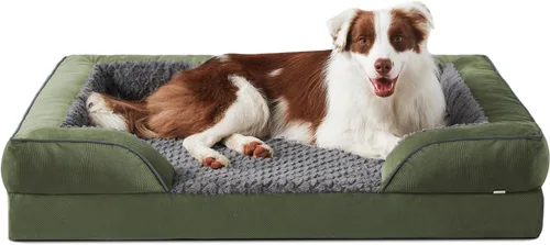 Vista 8 de INVENHO - Cama ortopédica mediana para perros, impermeable, sofá de espuma tipo huevo para perros con funda extraíble y lavable, forro impermeable