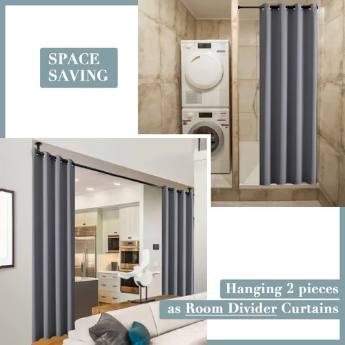 Vista 6 de Cortinas de puerta para privacidad de puerta, cortina de puertas de armario para abrir armario de dormitorio, cortinas térmicas opacas pesadas