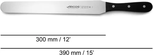 Vista 2 de Arcos Espátula de Acero Inoxidable Nitrum de 118 Pulgadas. Mango ergonómico POM Polioximetileno y Hoja 300. Resistente a Altas y Bajas Temperaturas