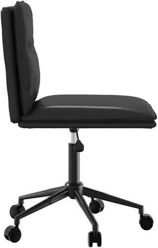 Vista 5 de Modern Dining Chair Set of 2, Black Faux Leather, Plywood, Metal, Adjustable Height for Kitchen Dining Room