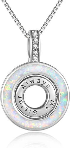 Vista 7 de WINNICACA Gifts for Sister from Brother/Sisters Sterling Silver 01-2 Collar para hermanos y hermanas