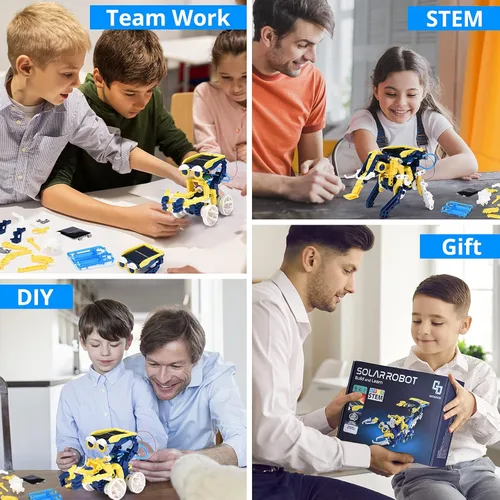 Vista 6 de Proyectos STEM 11-en-1 Juguete de Robot Solar para Niños de 8-12 años, Kits Científicos de Robótica Educativa para Construir, Regalos de Navidad