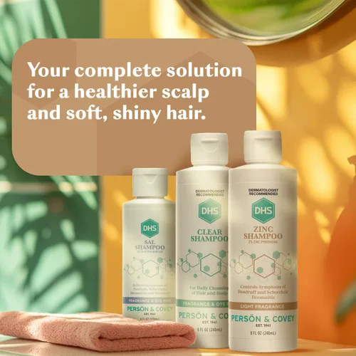 Vista 7 de DHS Champú de zinc – Champú para caspa – para cuero cabelludo escamoso y seco con piritiona de zinc al 2%, 8 oz
