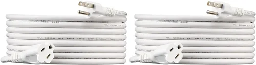 Vista 8 de Yaxa Basics Cable de extensión, 10 pies, extensor de tomacorriente de 3 clavijas, cable de extensión para interiores, 13 amperios, 125V, blanco