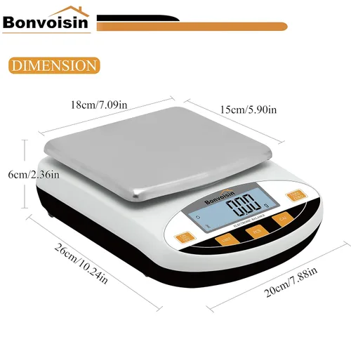 Vista 4 de Bonvoisin Balanza de Laboratorio 500gx0.01g Balanza Analítica Digital de Precisión - Balanza Electrónica de Alta Precisión para Joyería, Cocina, Uso