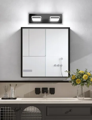 Vista 4 de VOLISUN 5CCT - Lámparas de baño regulables sobre el espejo, modernas lámparas de tocador de baño, cabezal giratorio de 360°, luces LED negras