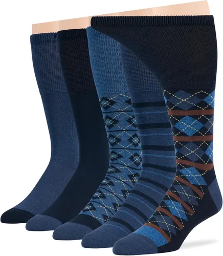 Vista 23 de 7BIGSTARS KINGDOM Men Diabetic Non-Binding Fashion Cotton Socks-5 Pack Large/XL