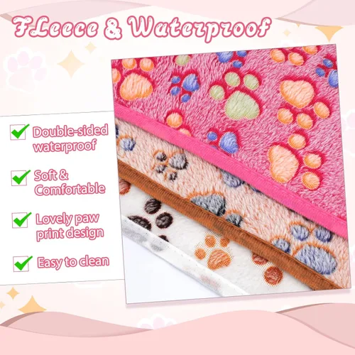 Vista 8 de YUEPET Mantas impermeables de conejillo de indias, lavables, paquete de 3 forros de forro polar para animales pequeños, funda de almohadilla suave