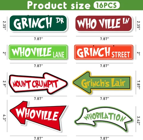 Vista 2 de Decoraciones para árbol de Navidad, adornos de Navidad de Greench, tarjetas de papel para colgar decoraciones de árbol de bienvenida