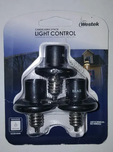 Westek Paquete de 3 candelabros con control de luz (ahorra energía, del atardecer al amanecer, al aire libre, atornillado)