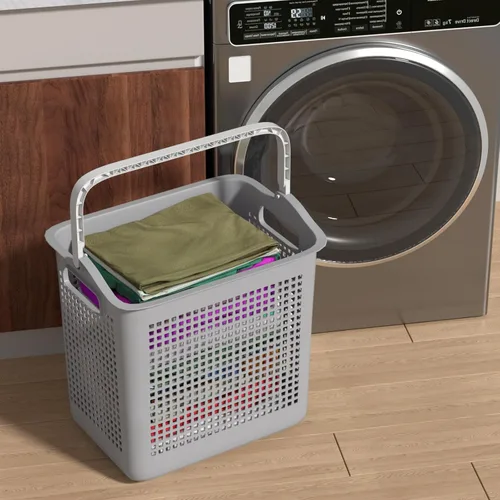 Vista 5 de Taysisiter - Cesta de plástico para ropa sucia con asa, 35 L, 4 paquetes
