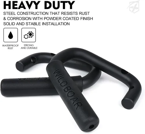 Vista 4 de Xprite Kit de 4 piezas de asas de agarre de aluminio delanteras y traseras, asas de barra de protección resistentes compatibles con 2007-2018 Jeep