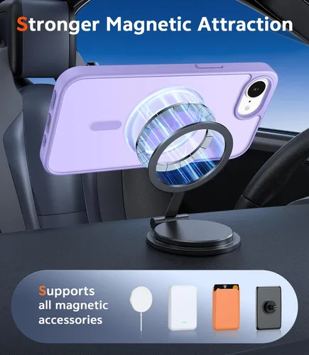 Vista 479 de FNTCASE Funda para iPhone 13 Pro-Max: Fundas magnéticas transparentes compatibles con Magsafe Slim anti amarillamiento protección contra caídas
