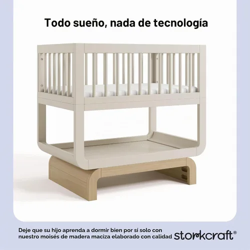 Vista 4 de Storkcraft Santorini Deluxe - Cuna convertible 3 en 1, color escarchado Avena esmerilada