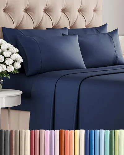 Vista 96 de Juego de sábanas Split King de 7 piezas - Incluye 4 fundas de almohada - Sábanas Split King - Ropa de cama de hotel de lujo suave - Refrescante