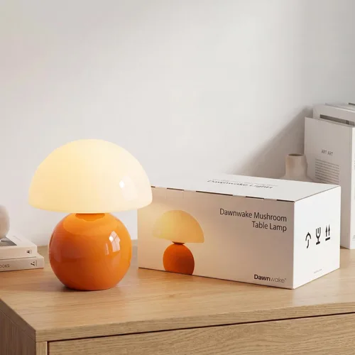 Vista 8 de Dawnwake Lámpara de Mesa con Forma de Hongo para Dormitorio, Lámparas Pequeñas de Escritorio para Mesita de Noche para Mesas de Noche de Sala