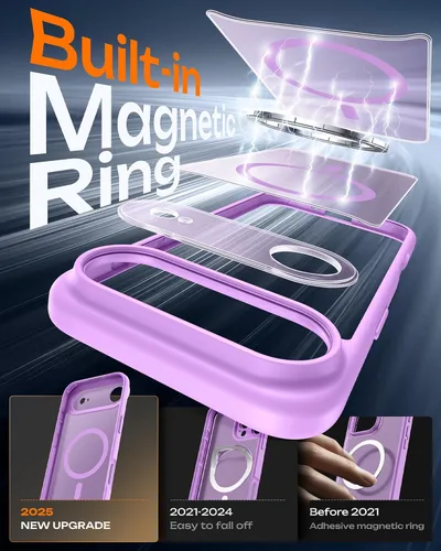 Vista 1103 de TOCOL Funda para iPhone 11, compatible con Magsafe, protección completa de cámara, imanes integrados, protección contra caídas, funda translúcida