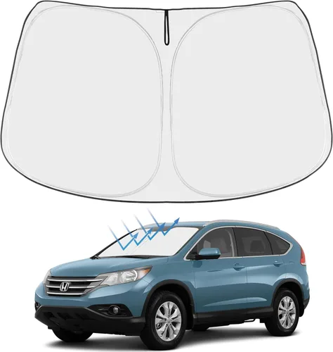 Vista 151 de Proadsy Parasol para parabrisas Rivian R1S 2022-2025 2026 de 4 capas plegable, protector de parasol frontal que bloquea los rayos UV, mantiene