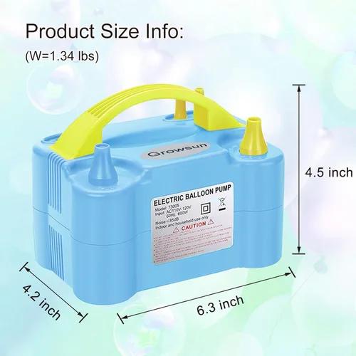 Vista 2 de Growsun Kit de bomba de globos, kit eléctrico de arco de guirnalda de globos, inflador de aire para decoración de fiestas con tira de cinta de Azul