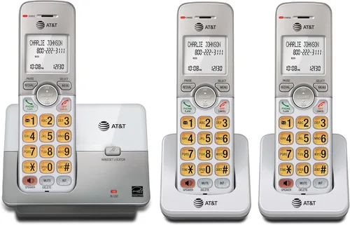 Vista 19 de AT&T - Teléfono inalámbrico expandible con sistema de respuesta y teclas XL retroiluminadas, 5 terminales