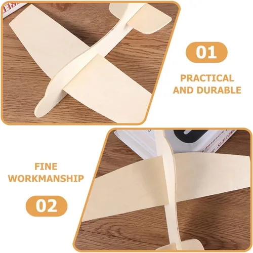 Vista 7 de Toddmomy 20 unidades de avión modelo de madera aviones de madera DIY Balsa kits de aviones de madera de juguete de madera avión artesanía
