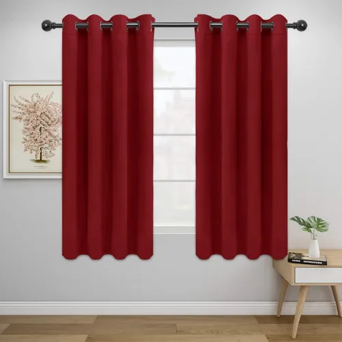 Vista 359 de Easy-Going - Cortinas opacas para dormitorio, aislamiento térmico sólido con ojales, cortinas de ventana para reducción de ruido, cortinas