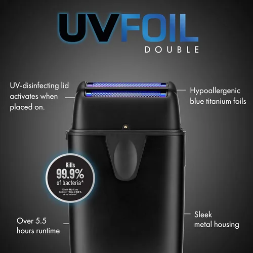 Vista 5 de BaBylissPRO UVFOIL UV-Disinfecting Metal Double-Foil Shavers for men