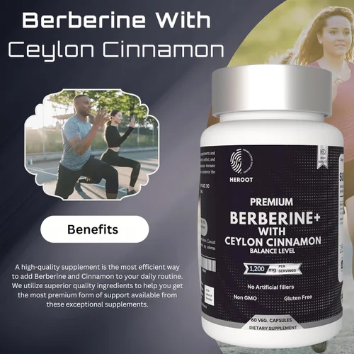 Vista 5 de Berberina prémium con cápsulas de canela de Ceilán, 60 unidades, vegetariana, sin OMG, sin gluten, certificada orgánica