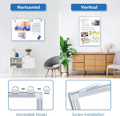 Vista 2 de TRIPOLLO White Board Dry Erase 36 x 24 inches, Magnetic Dry Erase Board Whiteboard for Wall, Aluminum Frame Hanging Whiteboard Marker Board Writing