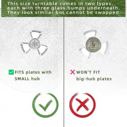 Vista 4 de Tocadiscos de microondas de 11.5 pulgadas compatible con Whirlpool W11443145 W11401221, placa de vidrio de repuesto para microondas de 11 1/2