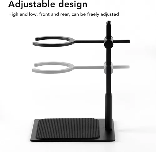 Vista 3 de Soporte para gotero de estación de café, con soporte ajustable de aleación de aluminio, cafetera de goteo con filtro de acero inoxidable
