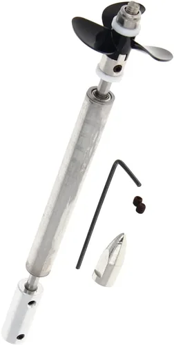 Vista 8 de Jutagoss Hélice de eje de transmisión para barco RC L eje de 5.118 in, manga L80mm, hélice D36mm para eje de motor de 0.079 in