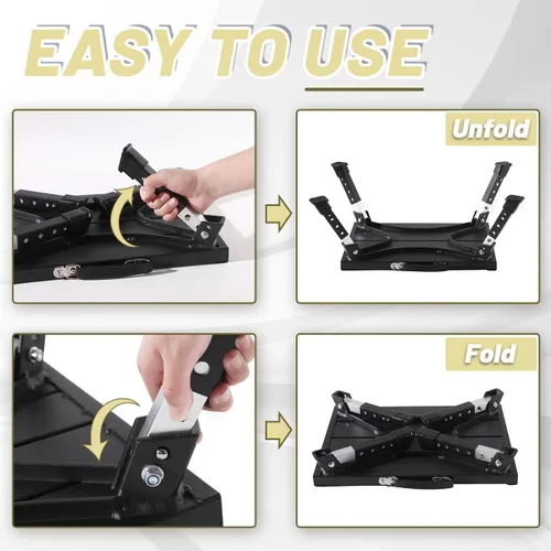 Vista 7 de Escalones de caravana de alta resistencia de 1000 libras, taburete ajustable de 4 niveles, taburete plegable portátil, escalones de cámper fáciles