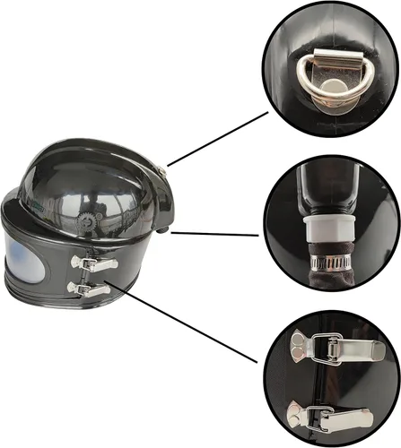 Vista 3 de Casco Sandblaster Seguro con Alimentación de Aire, Casco de Arenado, Protector de Hombro, Capucha de Arenado, Termostato Sandblaster, 5 Piezas