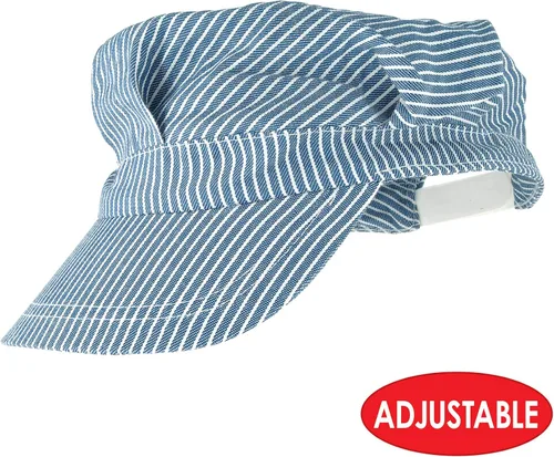 Vista 4 de Beistle Sombrero de ingeniero de tren? Talla única, correa de plástico ajustable, suministros de fiesta de cumpleaños de tren, disfraz de Halloween