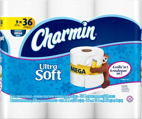 Vista 3 de Charmin Papel de baño ultra suave, rollo jumbo, 2 capas, 4.5 "x 4.2", 205 hojas, 30