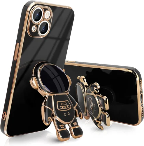 Vista 16 de Pepmune Funda compatible con iPhone 13, diseño de soporte de astronauta en 3D, protección de cámara, a prueba de golpes, suave cubierta trasera