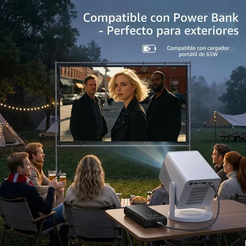 Vista 4 de Proyector HP con Netflix, compatible con cargador de batería USB-C Negro